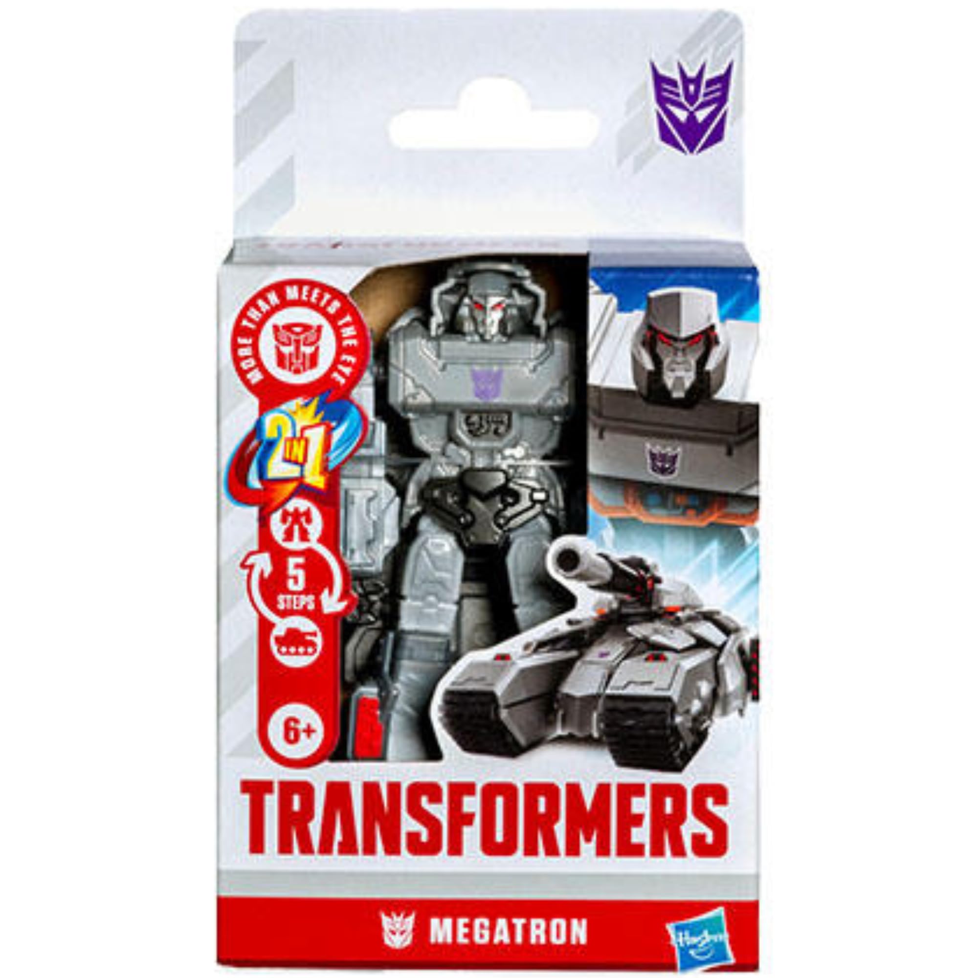 Transformers 4' 12cm, 2 in 1, 3 to 7 Step Transforming Action Figures - (Decepticon Megatron)