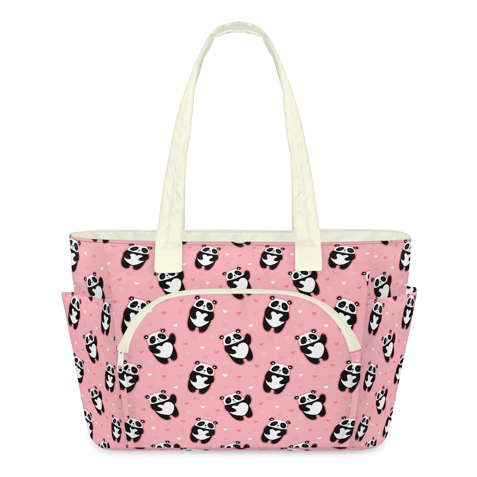 Sac fourre-tout panda léger et matelassé avec fermeture éclair - 8