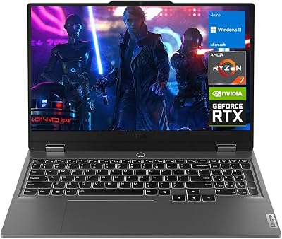 Lenovo LOQ 15 15ARP9 RTX 4060 Gaming Laptop, 15.6" FHD 144Hz, AMD Ryzen 7 7435HS, NVIDIA RTX 4060, 32GB DDR5 RAM, 1TB SSD, Backlit KB, RJ-45, Bundle with PCO Laptop Cooler