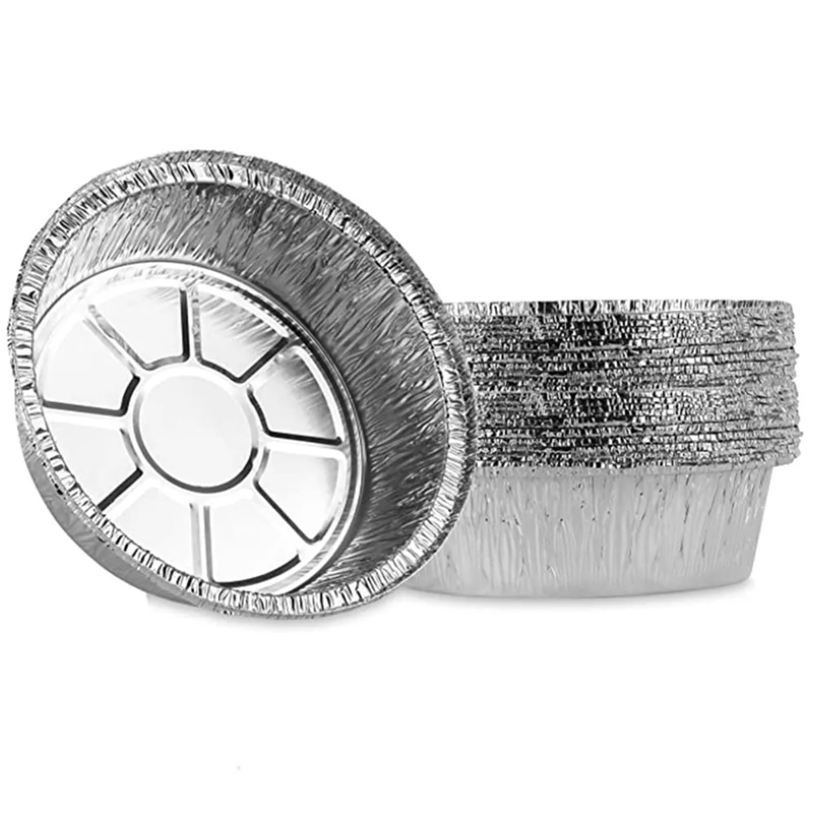 YDYAENIO 50pcs Aluminum Foil Tin Box Air Fryer Paper Liner Steaming Basket Kitchen Tool BBQ Drip Pan Tray(C(8 Inch))