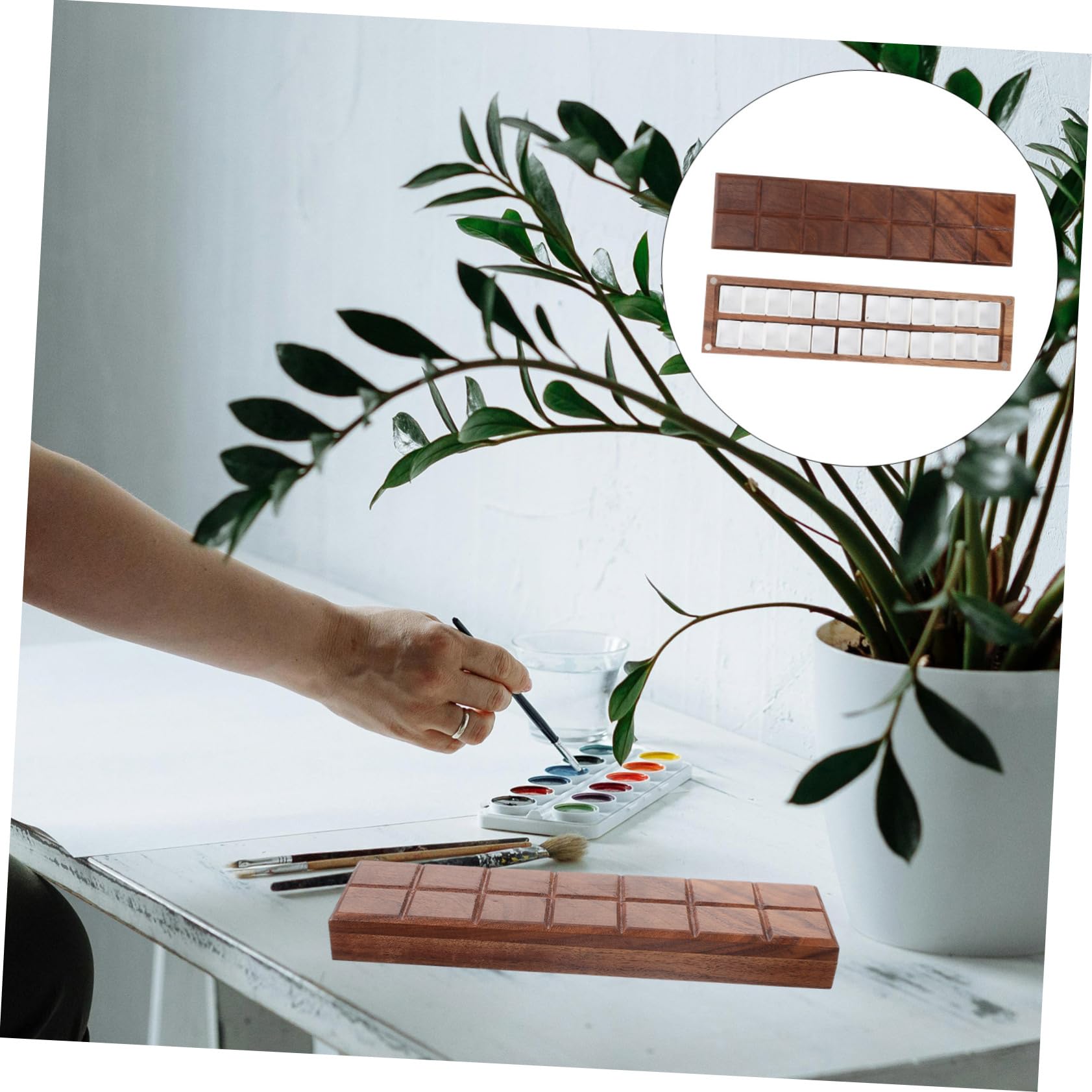 VILLCASE Boîte De 4 Boîtes De Peinture Aquarelle Vides avec Boîtes De Mélange De Pigments pour Une Peinture Facile