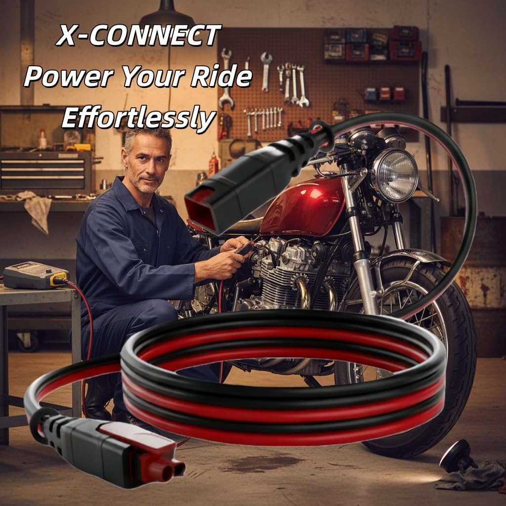 10FT GC004 X-Connect Extension Cable - Compatible with NOCO Genius Smart Battery Chargers GENIUS1 GENIUS2 G750 G1100 G3500