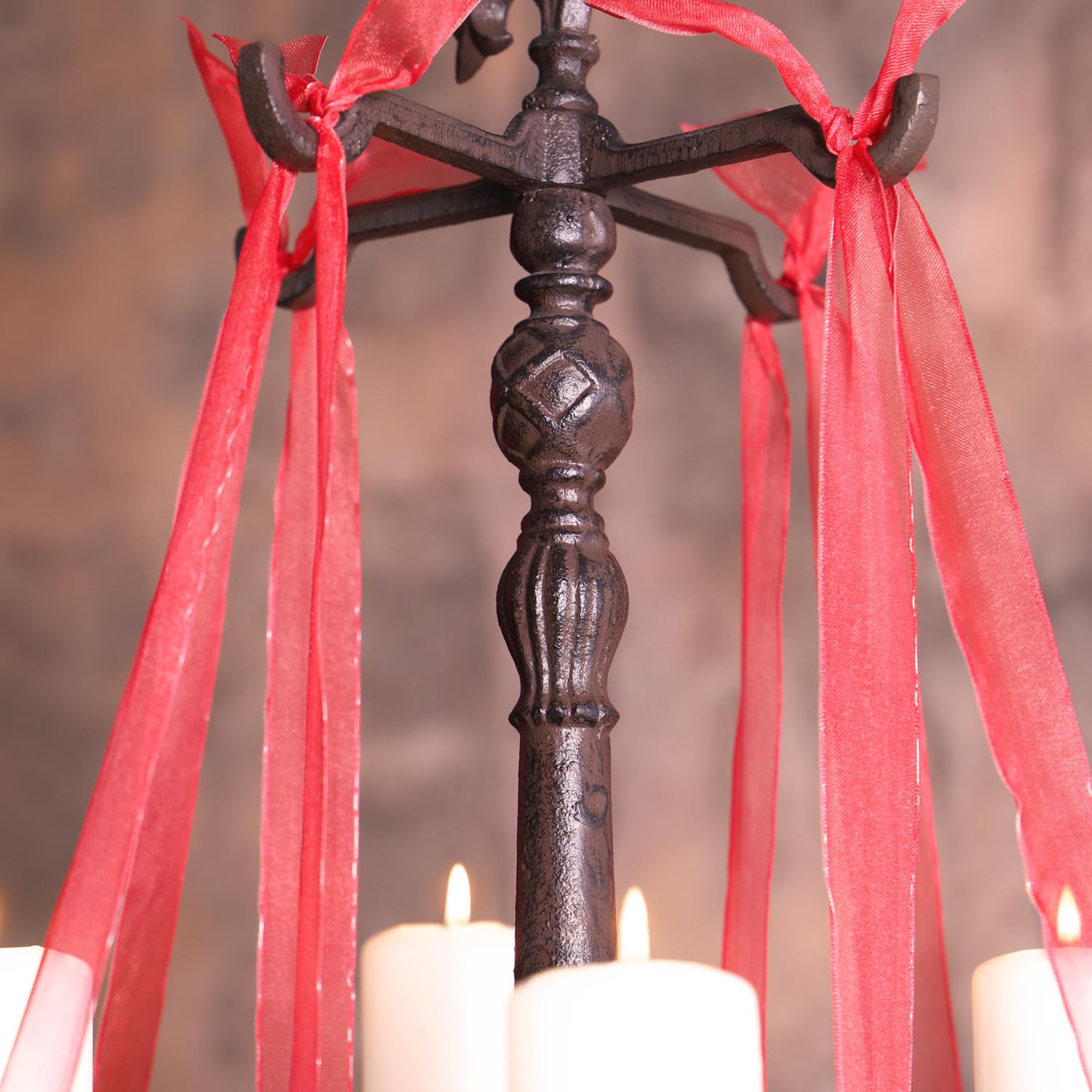CLGarden Adventskranzständer aus Gusseisen in Antikoptik – Handgefertigter Kranzhalter für Adventskranz, Vintage Weihnachtsdeko, Robuster Stand für Kränze 30-50 cm