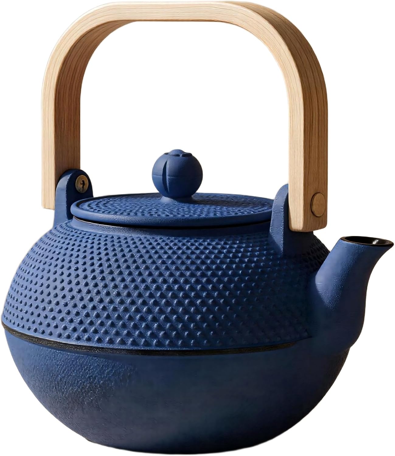 40.6oz Blue Cast Iron Teapot for Induction, Small Tea Kettle