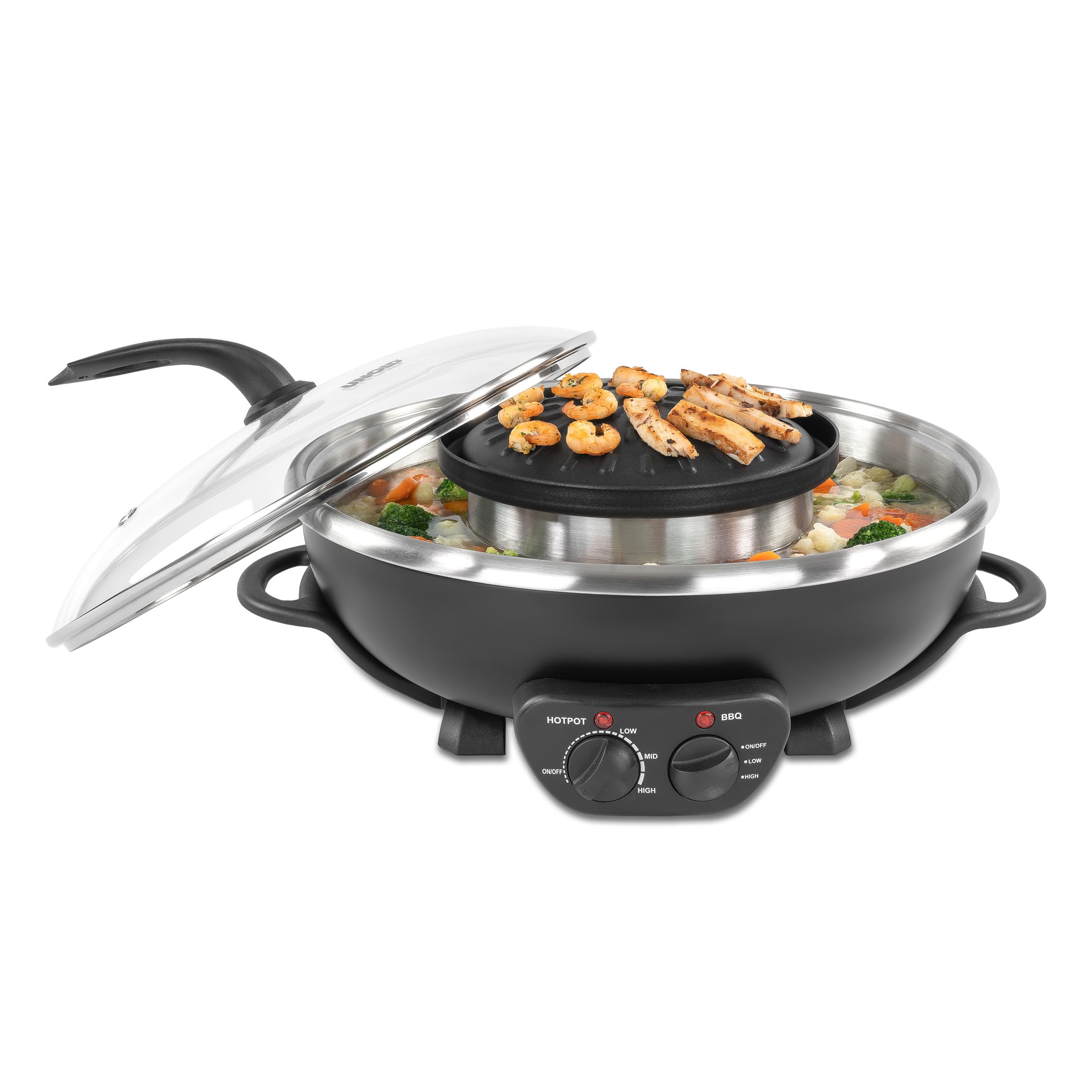 Unold Asia - Fondue Hot Pot, 2 en 1, 2,5 L, acero inoxidable