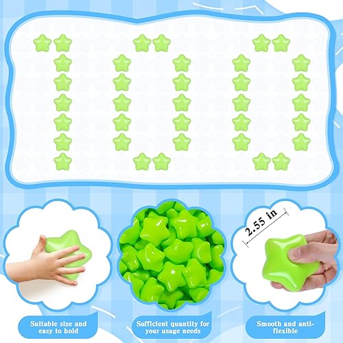 Miniatura 6 de STARBOLO 100 bolas de estrella para niños pequeños, bola de plástico sin ftalatos, sin BPA, no tóxicas, a prueba de aplastamiento, tienda de