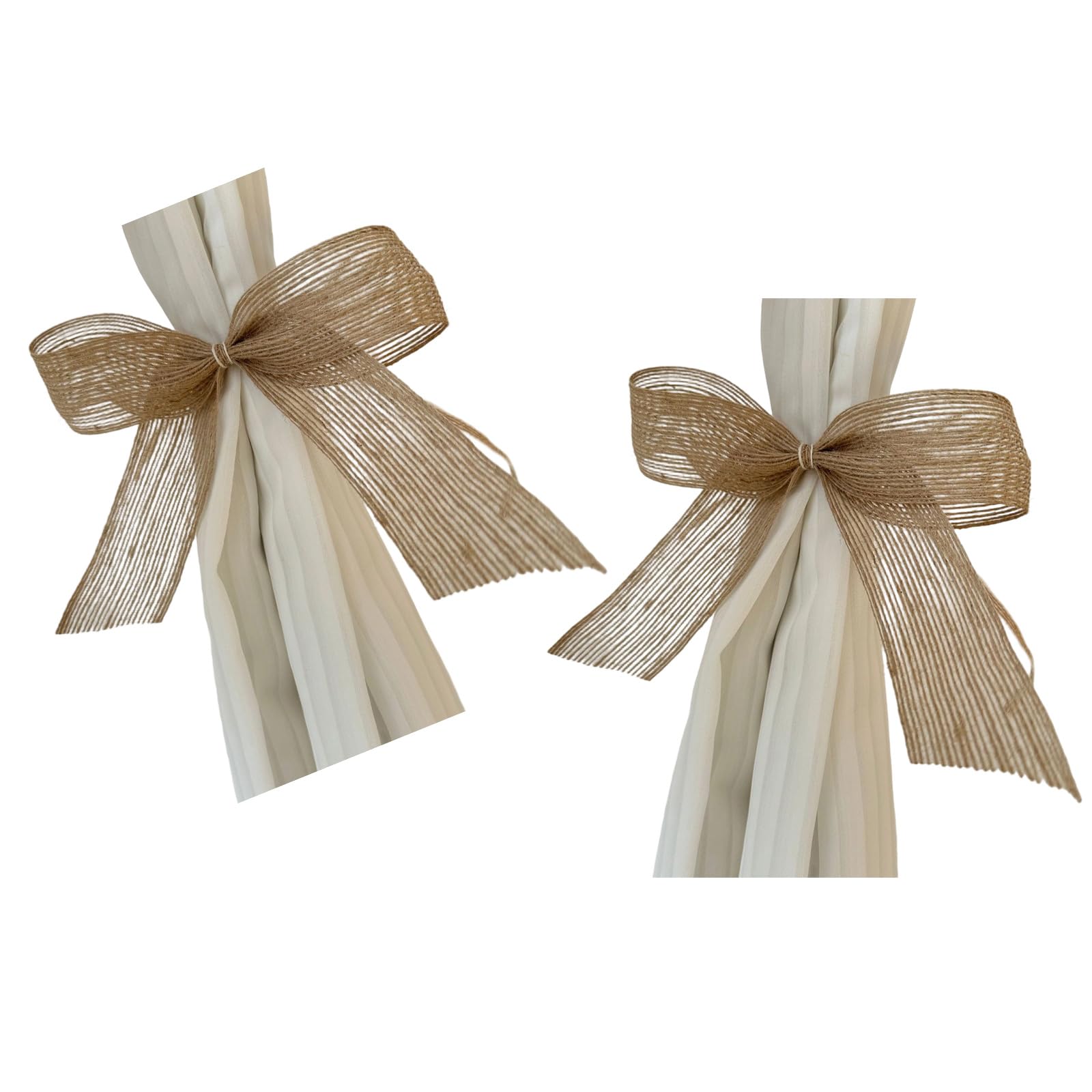 Natural Polyester Bowknot Curtain Ties for Easy Installation and Elastic Curtain Holder for Window Home or Setting