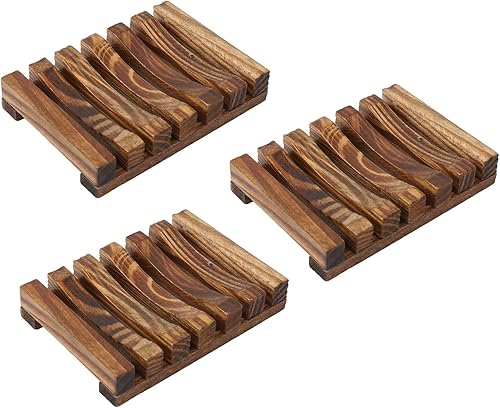 Miniatura 4 de 3 protectores de jabón de madera de teca, soporte ranurado para jabonera, bandeja para jabonera, funda de jabón para ducha, baño, funda de jabón