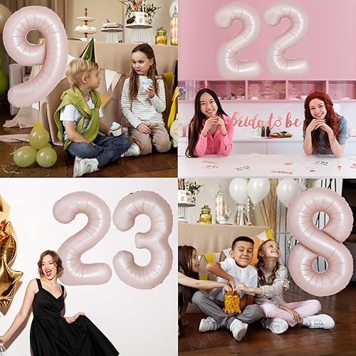 Miniatura 4 de Globos gigantes de 40 pulgadas de color caramelo del número 19 91 para decoraciones de cumpleaños de 19 años para niños y niñas de 19 años,