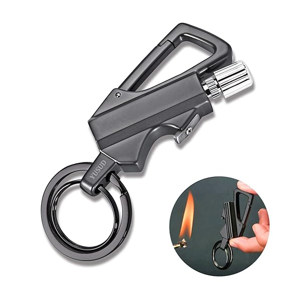 HonestKeychain Keychain Multitool with Flint Metal Matchstick Fire