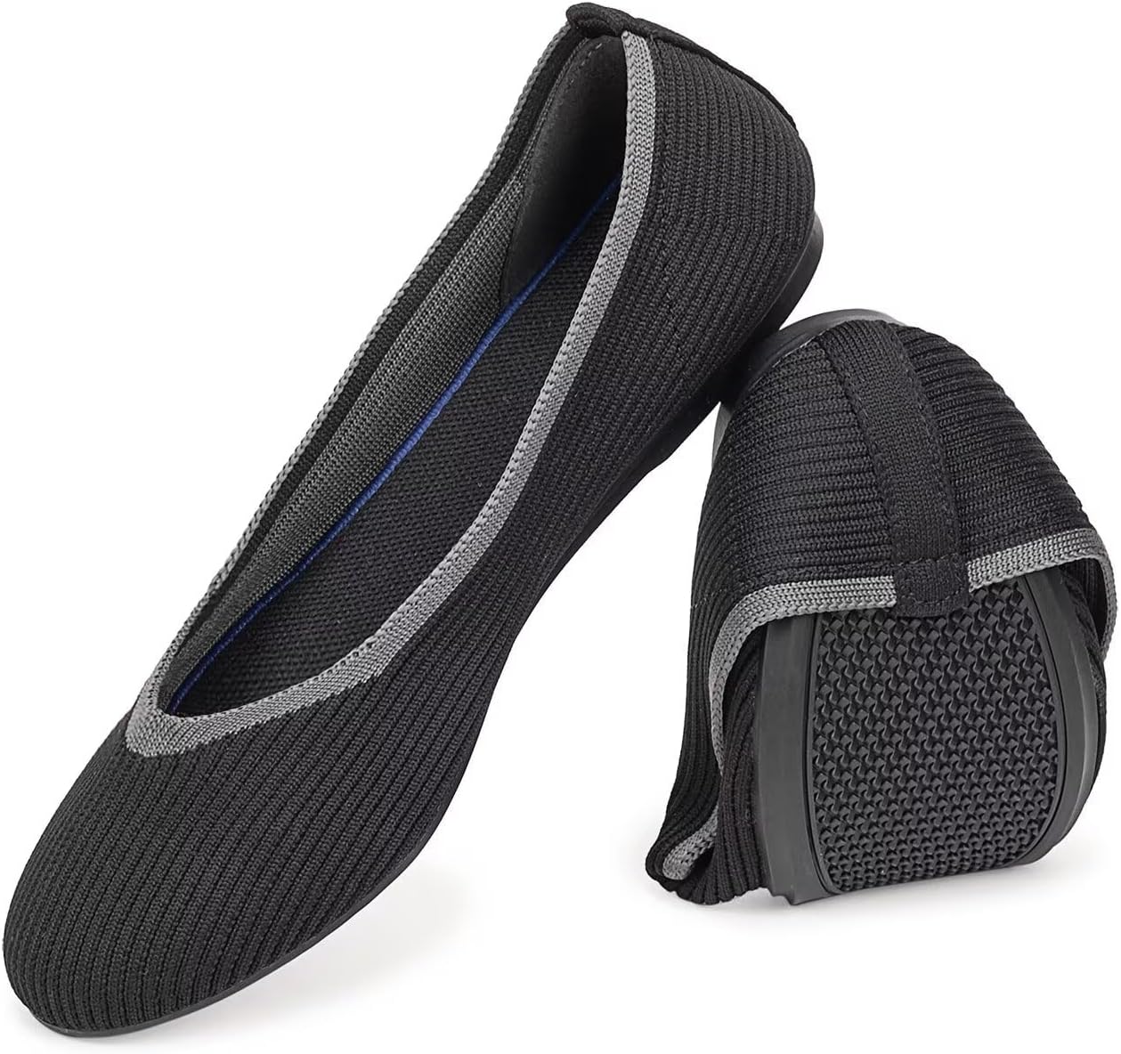 Frank Mully Women's Ballet Flats Round Toe Walking Flats Slip On Work Shoes Knitted Flats Shoes for Woman Soft Lightweight - Image 7