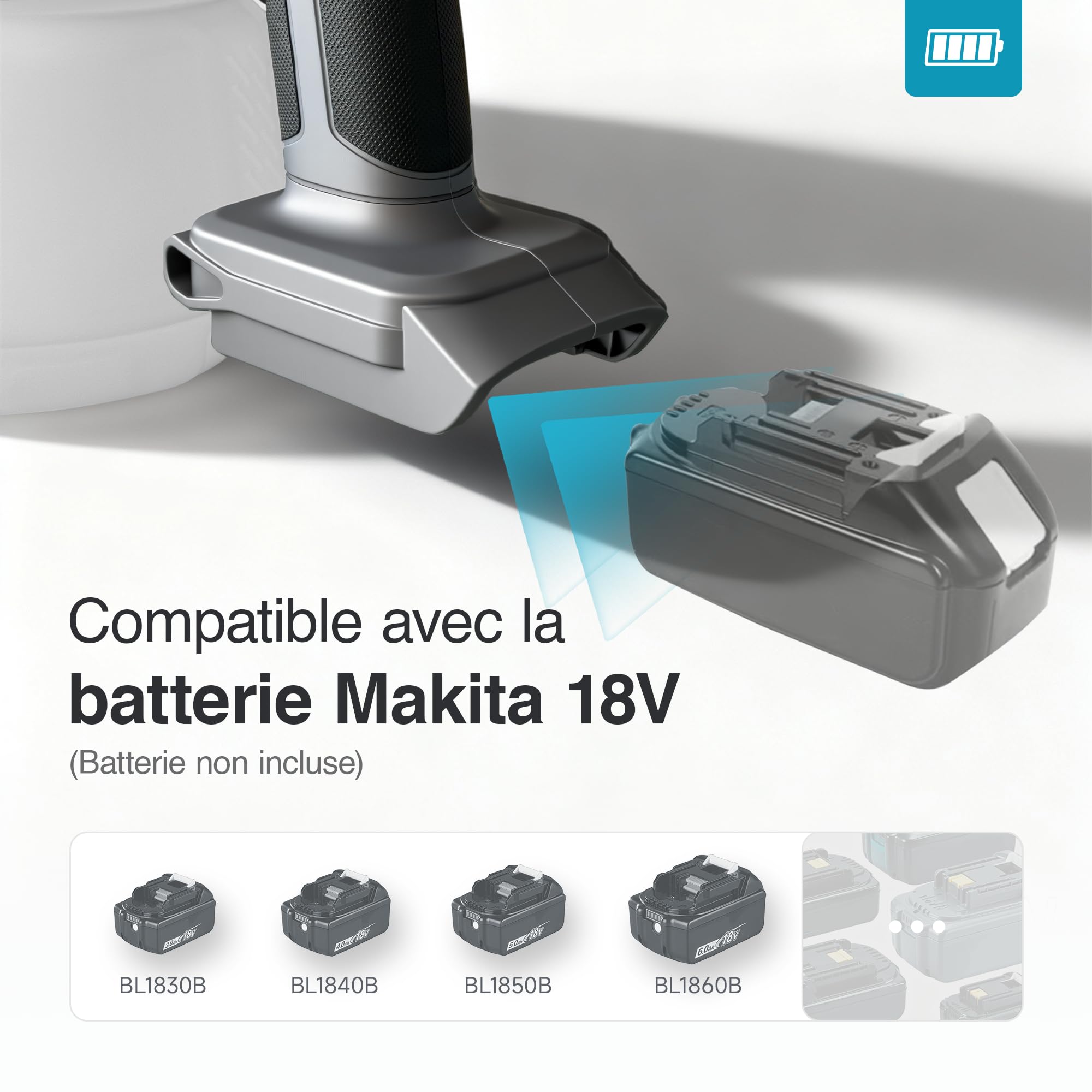 Tilswall Pistolet a Peinture sans Fil Shark700, Pistolet Peinture Électrique avec Moteur sans Balais, Réservoir Latéral 1300 ML, Compatible avec Les Batteries Makita 18V (sans Batterie) pour Maison