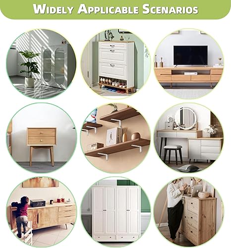 Miniatura 3 de Anclajes para muebles, anclajes de pared antipunta para prueba de bebés, cerraduras de seguridad para gabinetes, evitar que se caigan muebles (2