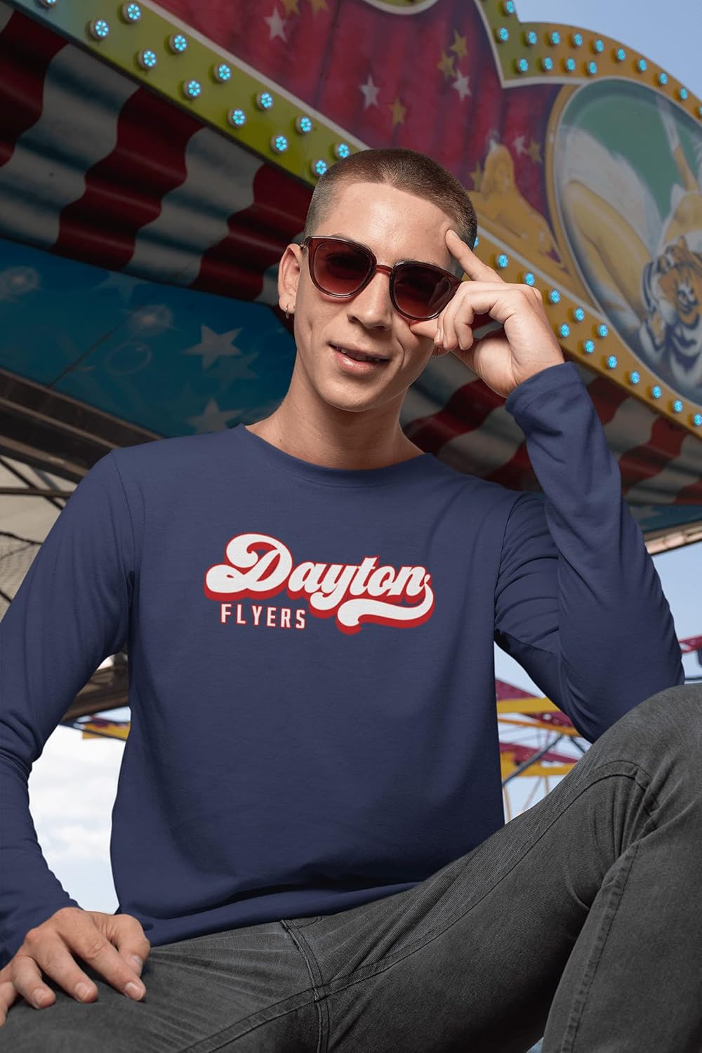 CreateMyTee | University of Dayton Flyers Vintage Long Sleeve Shirt