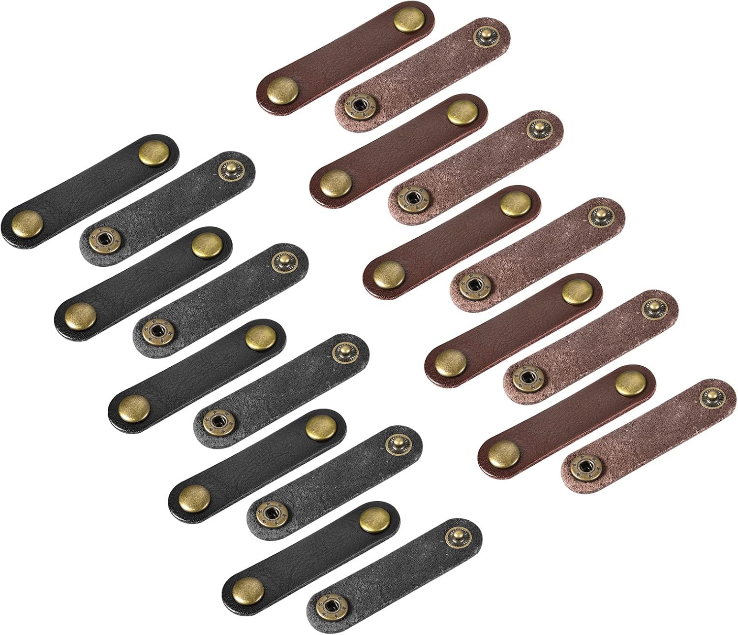 MECCANIXITY Leather Cable Straps Cord Organizer Cable Ties