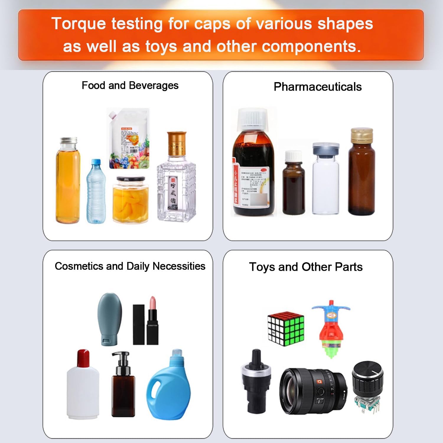 QIANG 50 N·m Digital Torque Tester & Bottle Cap Gauge, High Precision Industrial Torque Meter with 10‑160mm Clamp, Portable LCD Display Tool for Multiple Unit Conversion & Measurement HP100