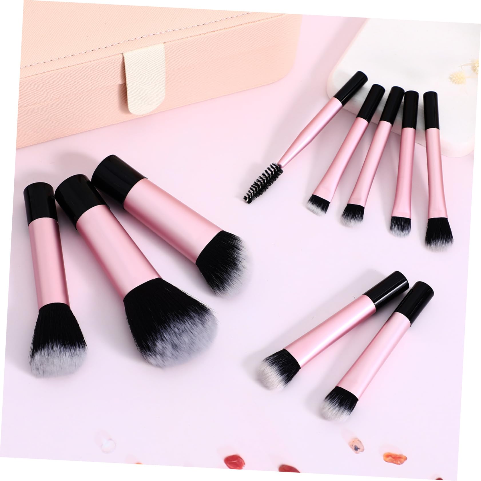 FRCOLOR 40 Uds Mini Juego De Brochas De Maquillaje Mini Brochas De Maquillaje Pequeñas Brochas De Maquillaje Brochas De Maquillaje De Viaje Artículos Esenciales De Viaje Mini Brochas De