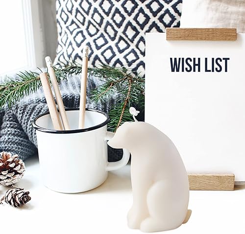 Miniatura 5 de 3 portavelas para velas de aromaterapia de oso polar, adornos de cera de soja para decoraciones de Navidad, pilar a granel (blanco, A)