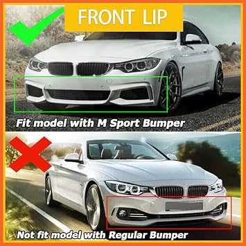 Gloss Black Front Lip Splitter for 14-20 BMW 4 Series F32 F33 F36 M Sport