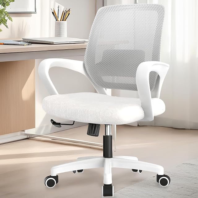 NEO Chair Office Desk Ergonomic Mesh Computer Chair with Lumbar Support Adjustable Height Swivel Rolling Wheels Comfy Mid