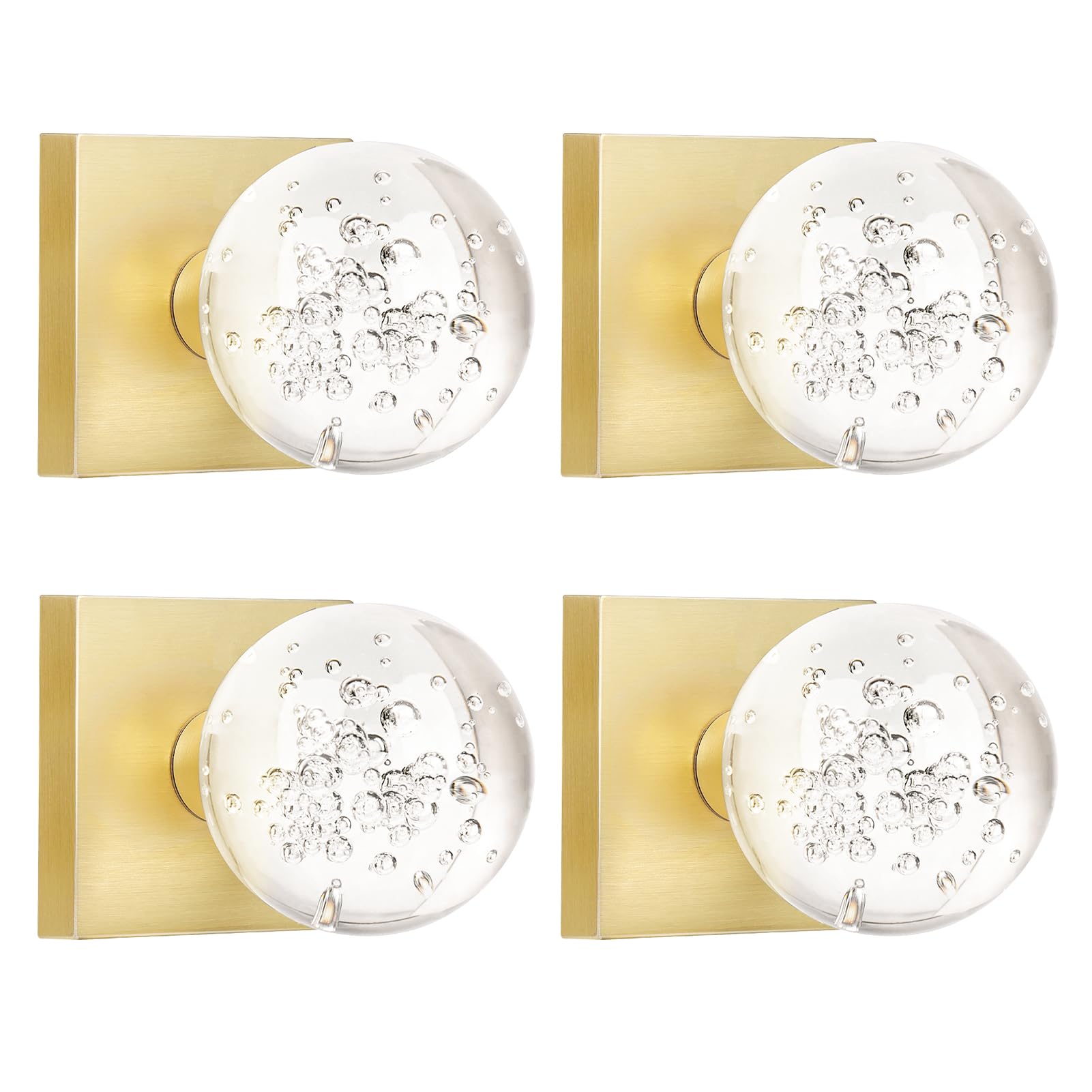 Crystal Door Knobs with Lock - Privacy & Brushed Nickel -8