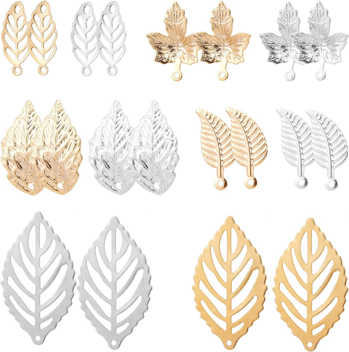 Glarks 48 Bandejas Colgantes De 4 Estilos, 24 Piezas Redondas Y Cuadradas Y Corazón Y Lágrima Y 24 Piezas De Azulejos De Cúpula De Cabujón De Vidrio Brillante Para Manualidades, Joyería, Fabricación