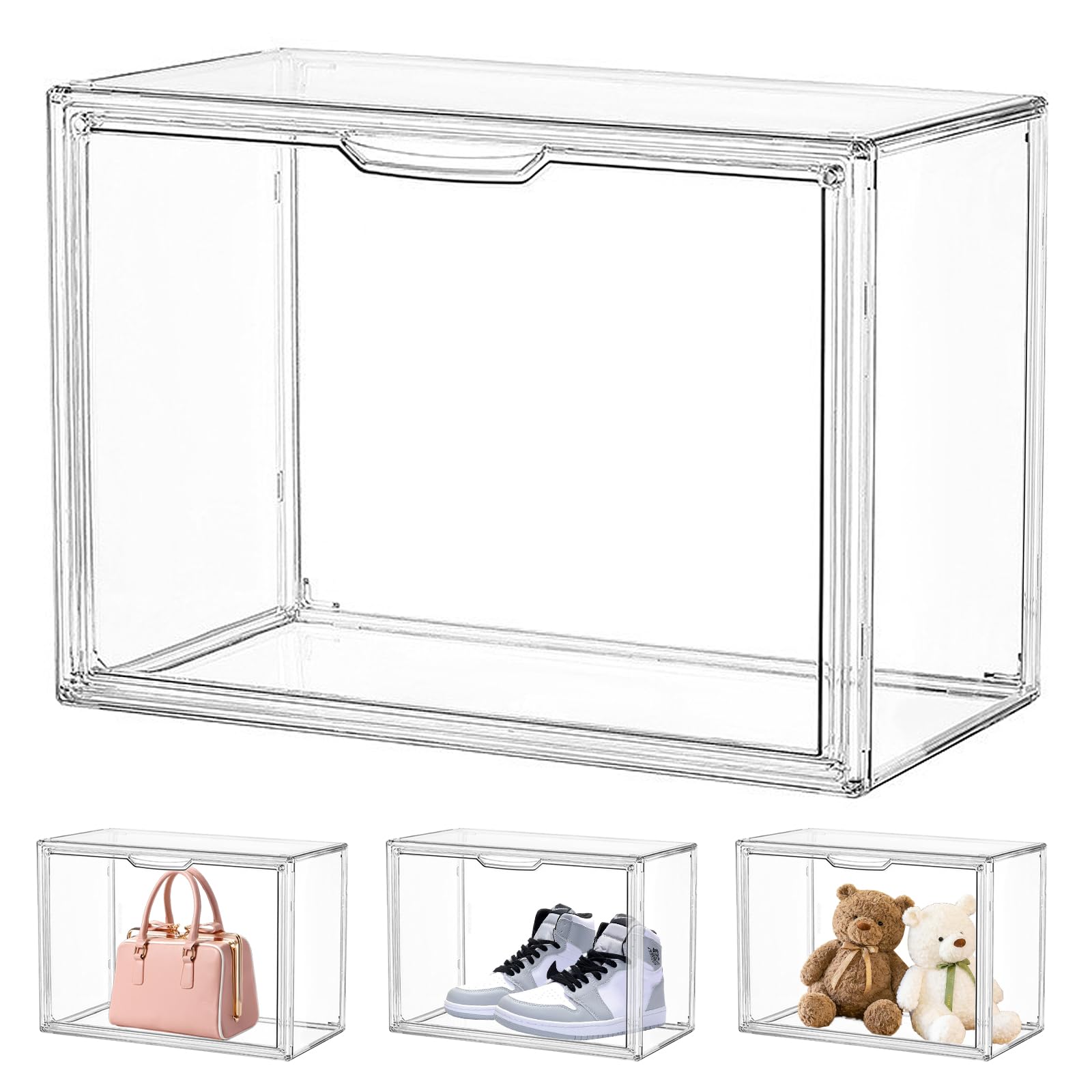 Vitrine pour Collection - Vitrine Exposition Figurine - Boite Transparent pour Figurines, Voitures Miniatures, Maquettes - Vitrine Acrylique Transparente - 36x27x23cm