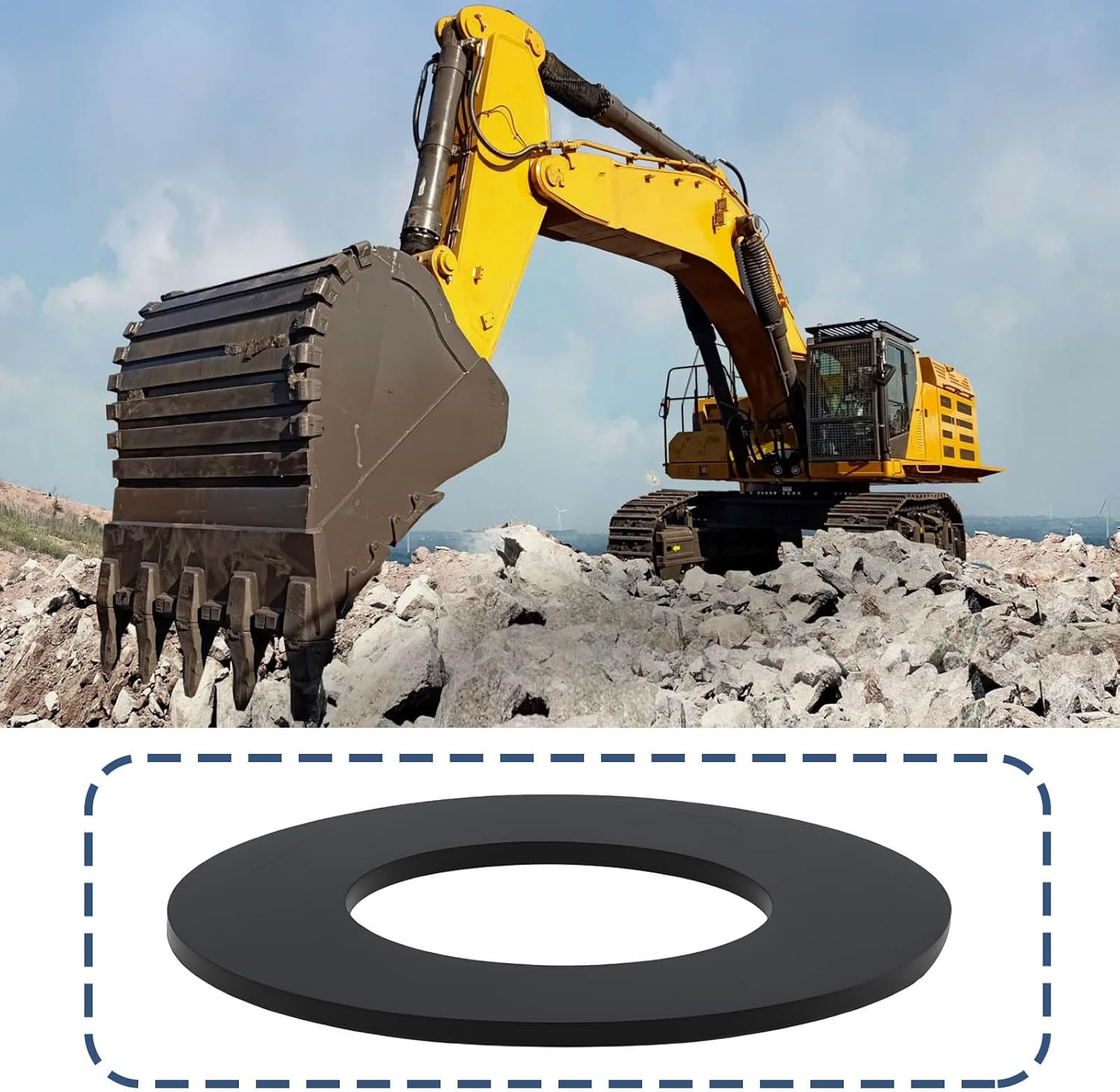 eMagTech 20Pcs Excavator and Skid Steer Bucket Pin Shim Kit 35x65x2mm POM Compatible with Cat Compatible with Bobcat Compatible with Kubota