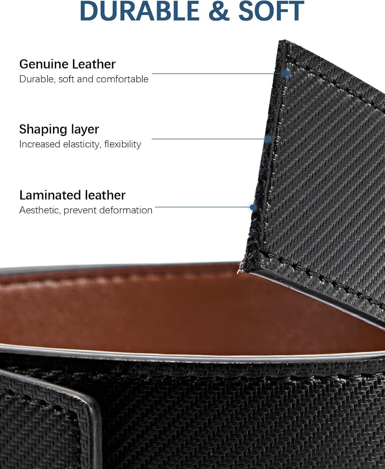 BOSTANTEN Belt Men Leather Reversible Belts for Men 1 3/8" for Casual Golf Dress Pants, Two-in-One Belt Gift - Image 8