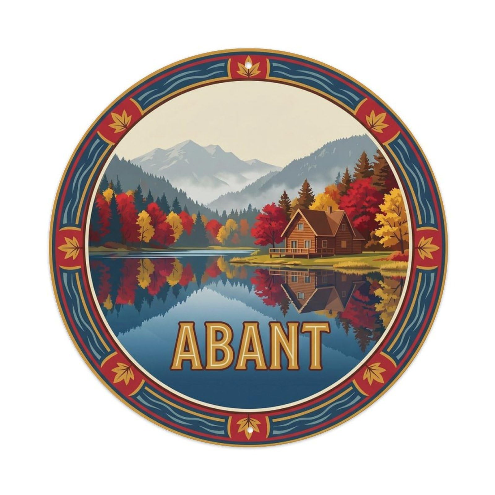Bolu Abant Lake Autumn Heritage Nature Turkey Graphic Metal Tin Sign