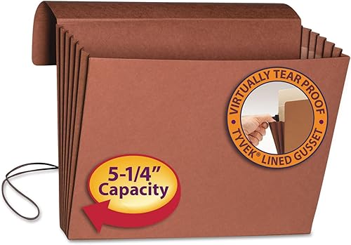 Miniatura 2 de Smead 71189 Carteras Exp extra anchas de 5 1/4 pulgadas con cordón elástico Redrope Legal Rojo