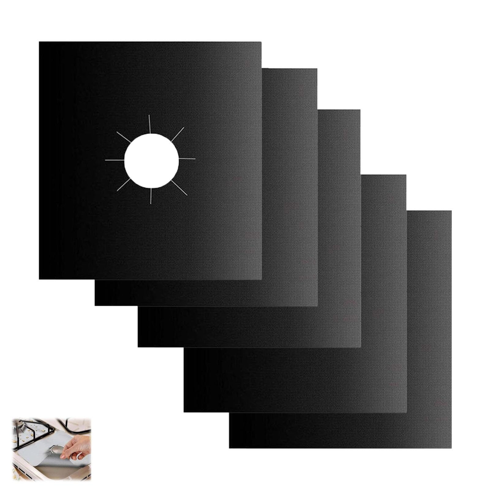 Gas Hob Protectors, Reusable Stovetop Burner Protector, Gas Hob Cover, Heat-Resistant Stovetop Sheets, Easy-Clean Surface, Non-Stick Gas Stove Mats for Cookers Fast Kitchen Cleaning