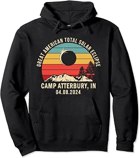 Camp Atterbury, IN Indiana Total Solar Eclipse 2024 Pullover Hoodie