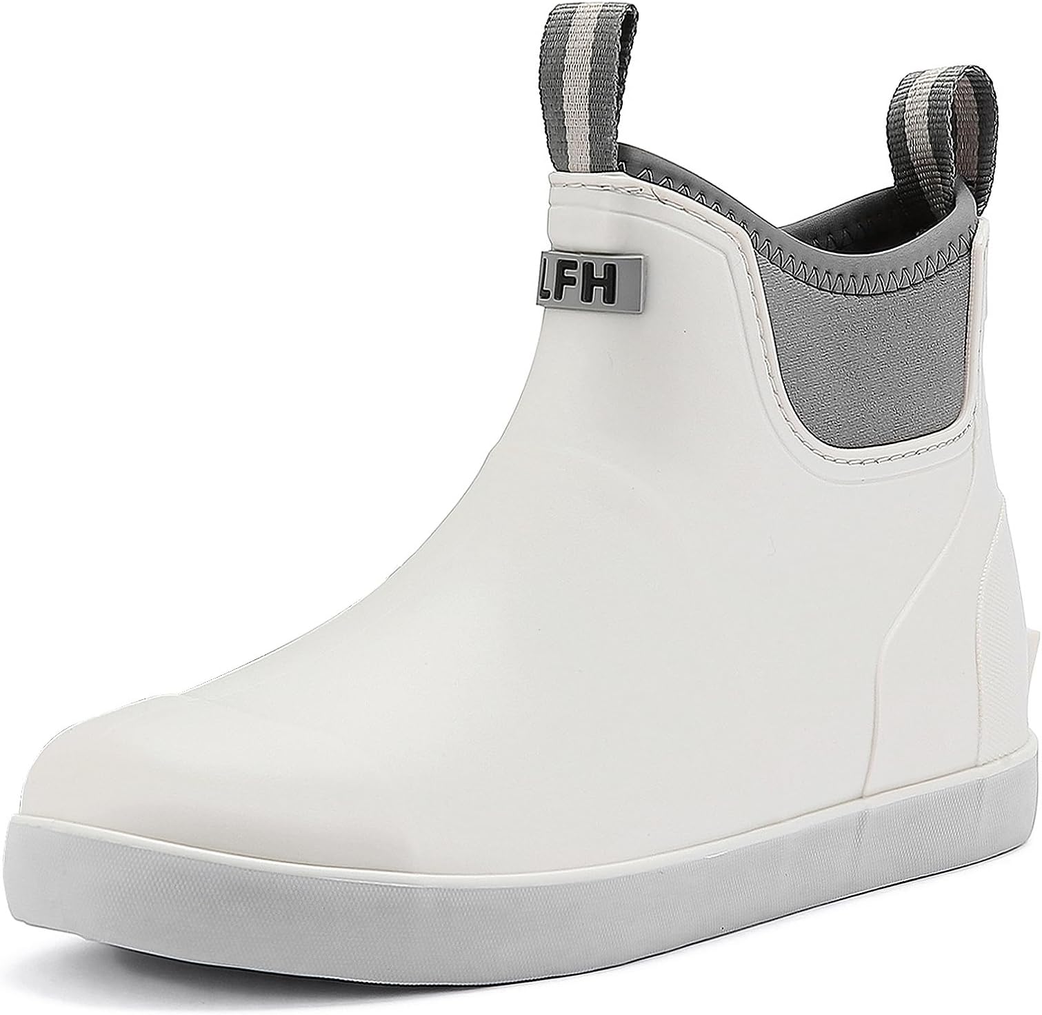 Men's Deck Boots, Waterproof Ankle Rain Boots Men Anti-Slip Traction, Outdoor Rubber Fishing Garden Boots High-Performance Shoes for Farming