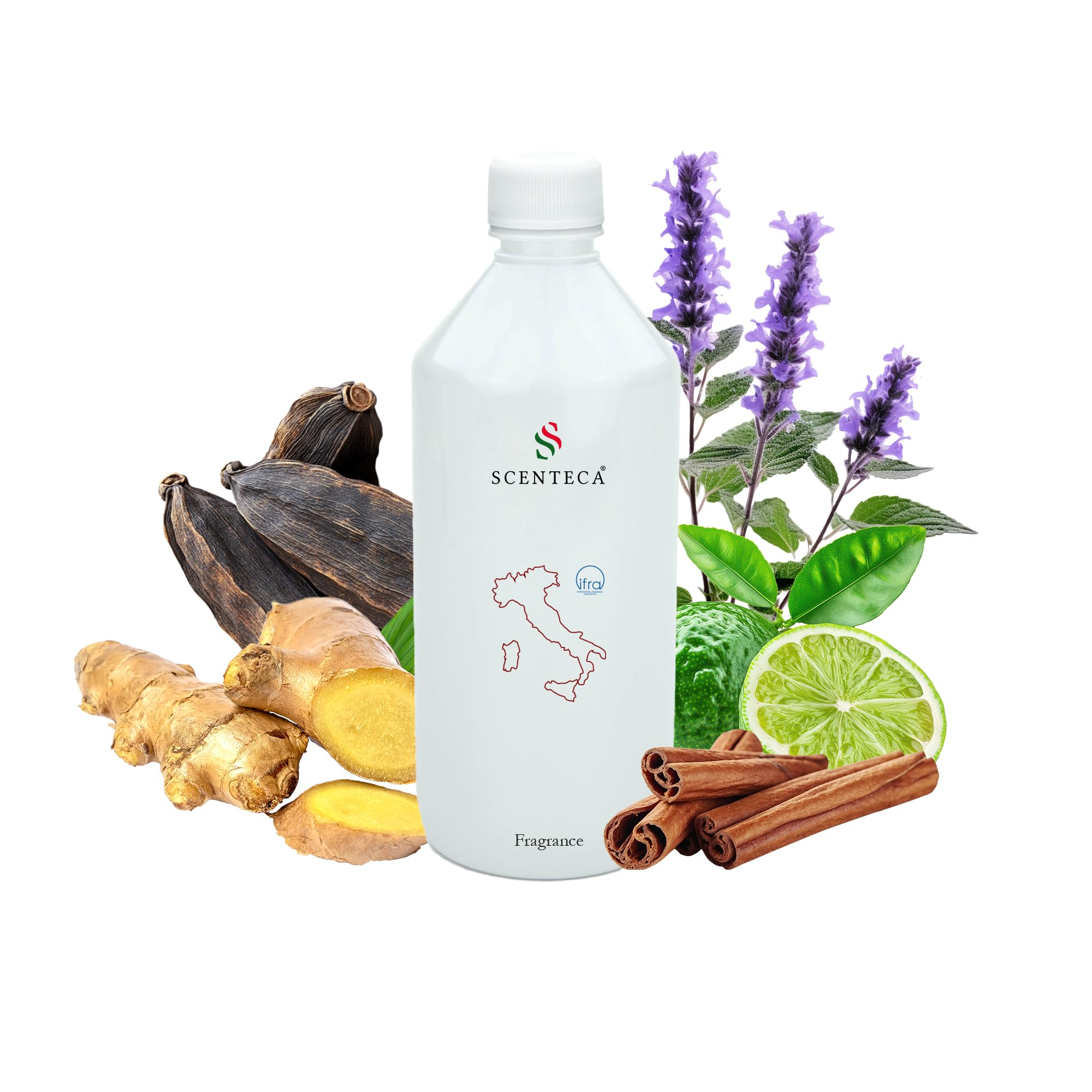 Relleno para difusores por nebulización fragancia Come Mai, ambientador con aceites esenciales de jengibre, bergamota y canela, para el hogar y la oficina, 500 ml
