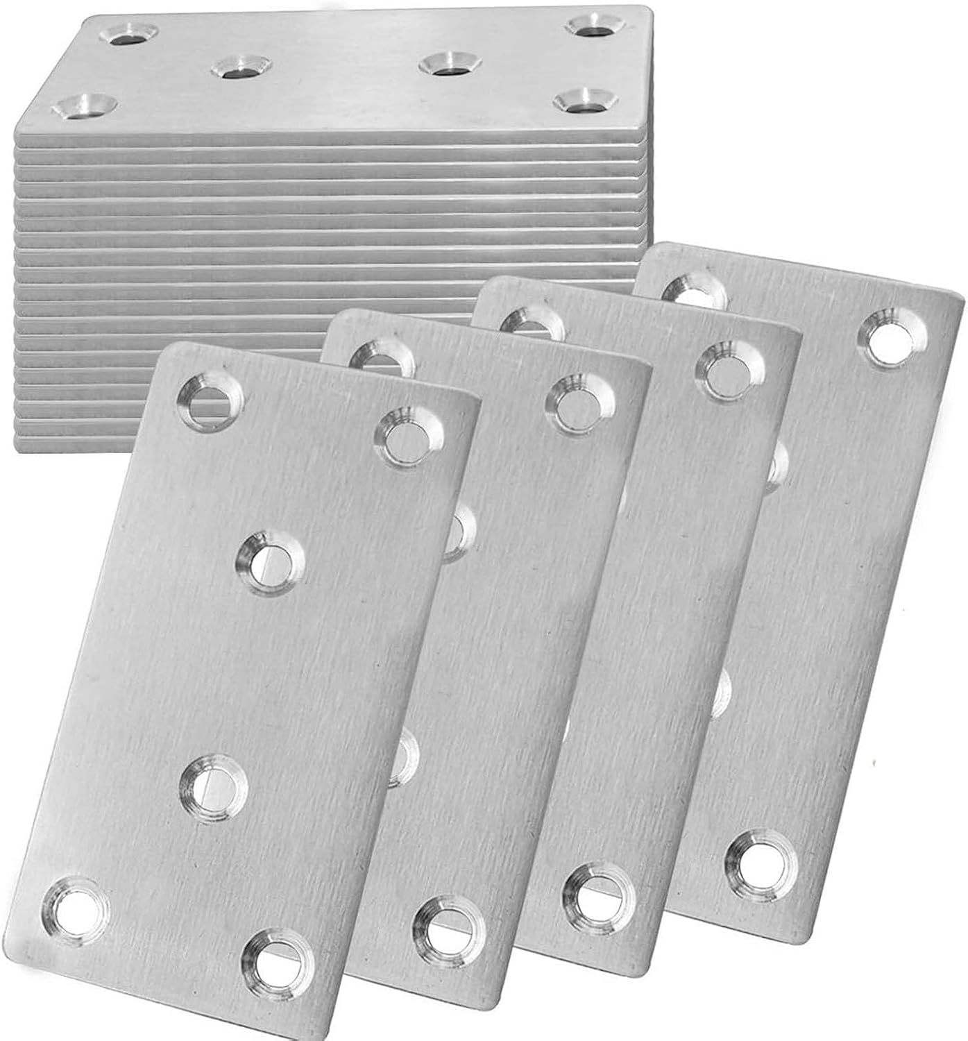 40Pack Stainless Steel Flat MLK Mending Plate, 3.1 x 1.5 MLK Joining P