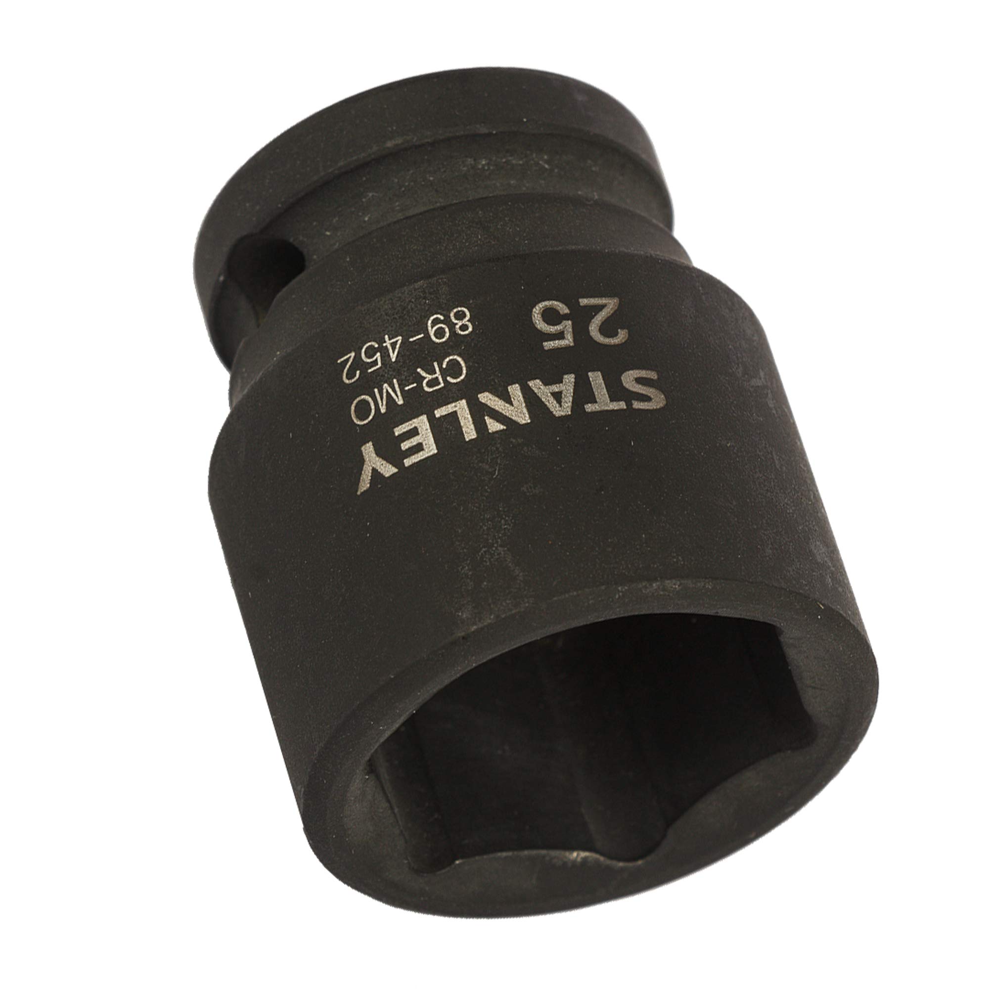 STANLEY STMT89452-8B Chrome-Molybdenum Steel 6 Point Impact Socket 1/2 inch 25 mm(Black) 2