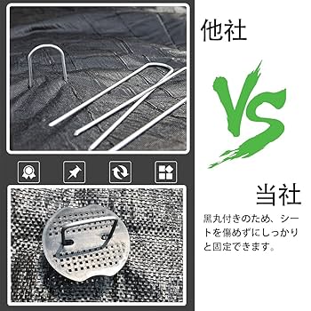 あんぱんず 1000本セット Uピン杭 黒丸付き 15cm 除草シート Amazon.co.jp: uピン杭 黒丸付き 200本セット Bakulyor 15cm