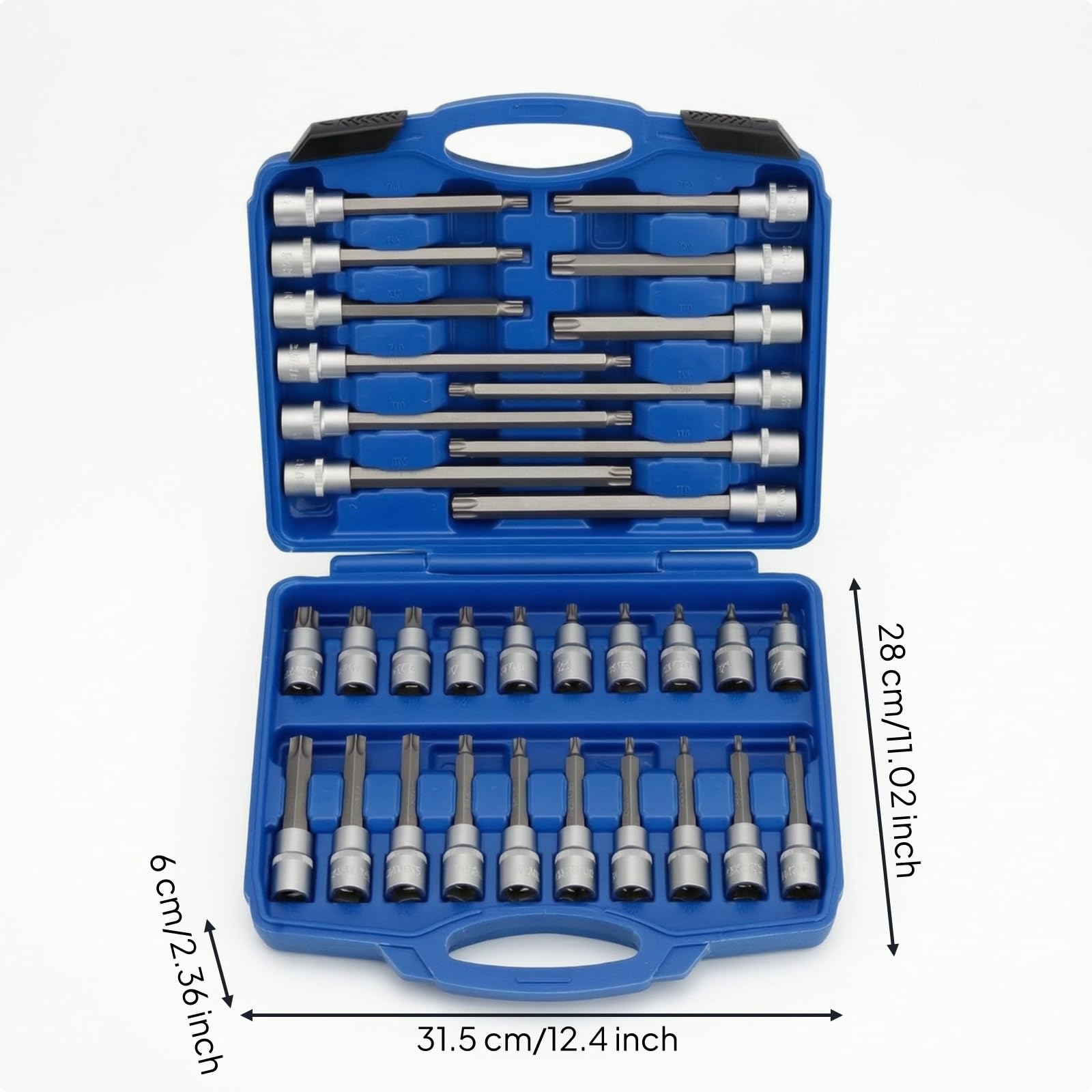 Jeu Douilles et Embouts Organisé Coffret Clés à Douilles Complet Mallette à Outils pour Bricoleurs