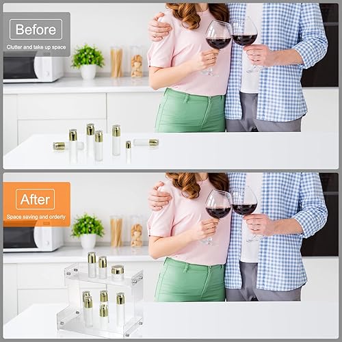 Miniatura 4 de uxcell Organizador de baño, organizador de encimera de baño de 2 niveles, estante de especias de cocina, almacenamiento de cosméticos y maquillaje,