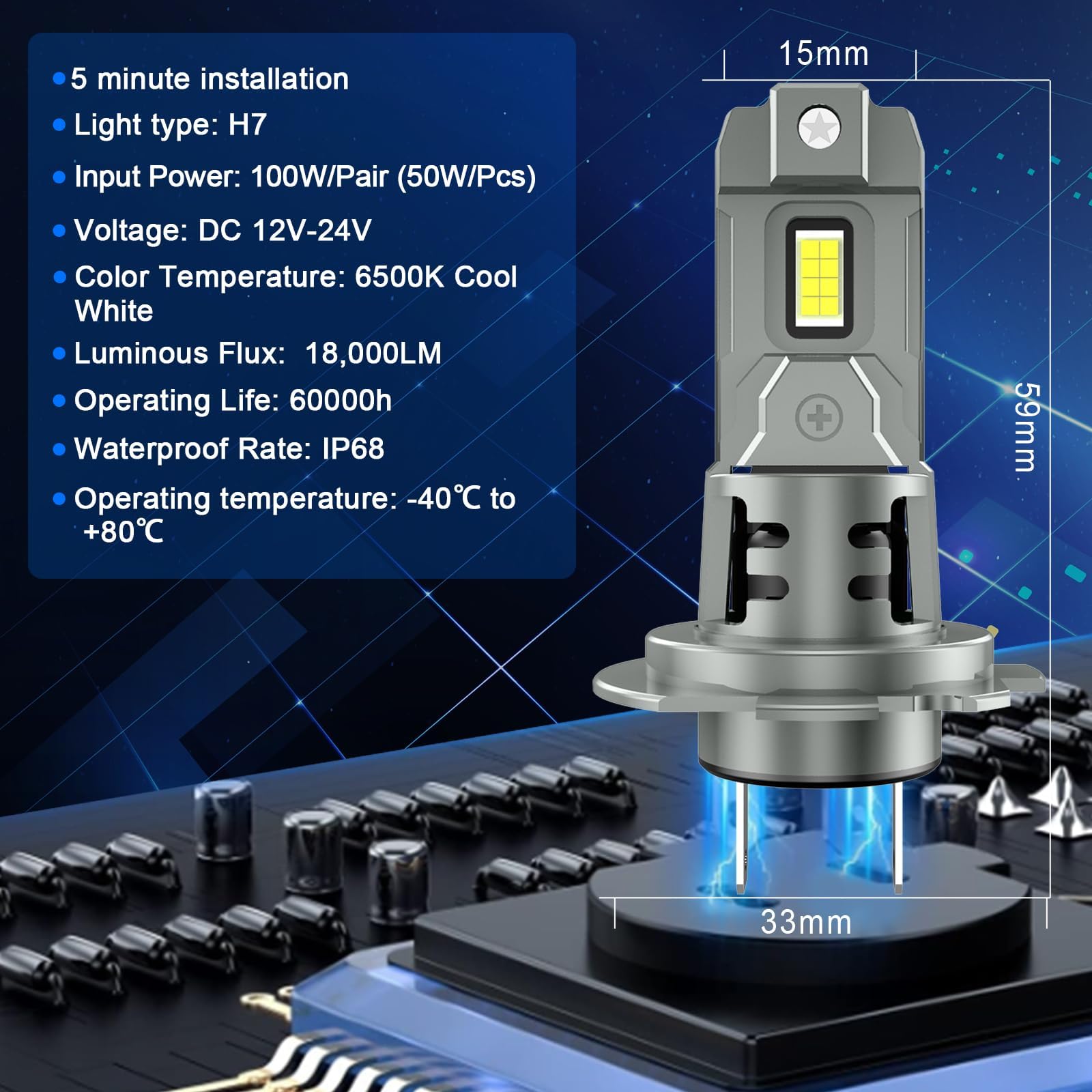 4 Côtés Lumières De Voiture H4 LED Canbus LED H7 20000lm H11 Lampe Pour