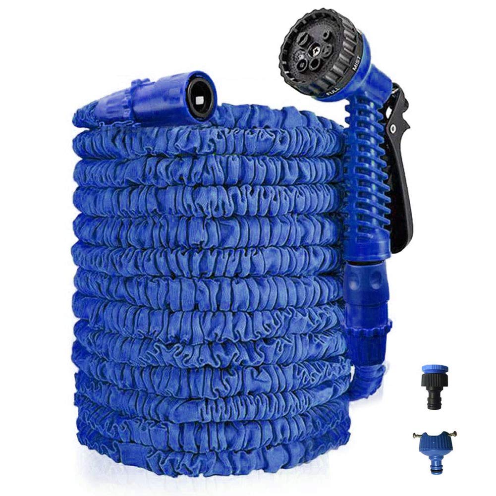 Expandable Garden Hose Expanding Hose Pipes With Mixer Tap Connector Hose Hanger Storage Bag 3/4" Solid Fittings Free 7 Function Spray Nozzle for House Car Floor Yard Wash,50ft/15m 2