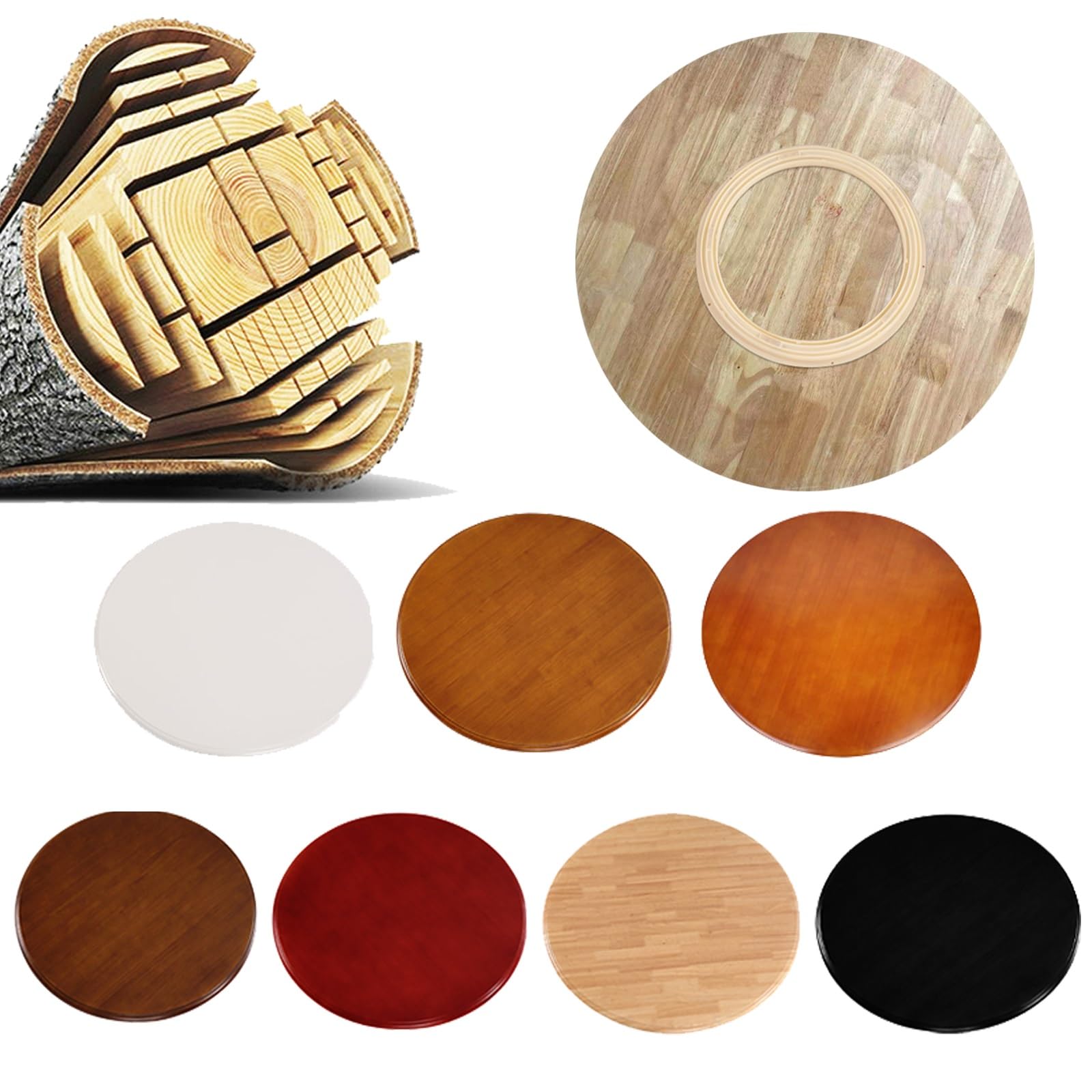 Vassoio da portata girevole a 360°, centrotavola in legno per tavolo, rotondo da 70 cm, versatile Lazy Susan per cena, cucina e feste, elegante finitura in legno
