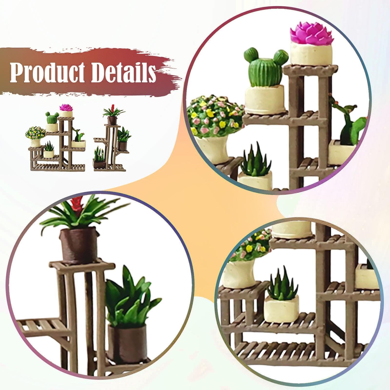 Miniatura Supporto Fiori Decorazione Ornemento Vaso Pianta Micro Scena Resina Realistica Adatto a Regalo Scrivania Dashboard Auto, Style C