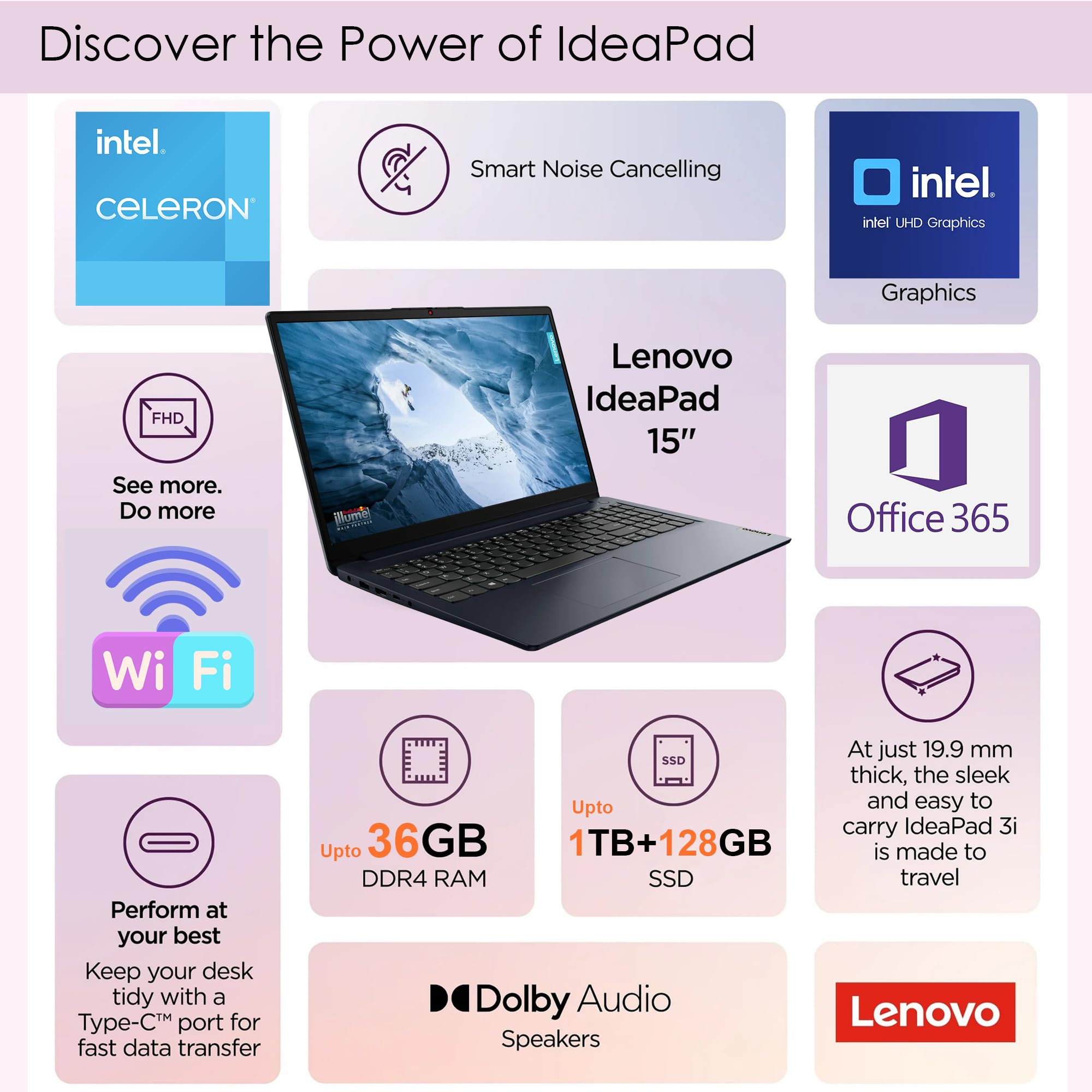 Amazon.com: Lenovo IdeaPad with 1-Year Office 365 • 15.6