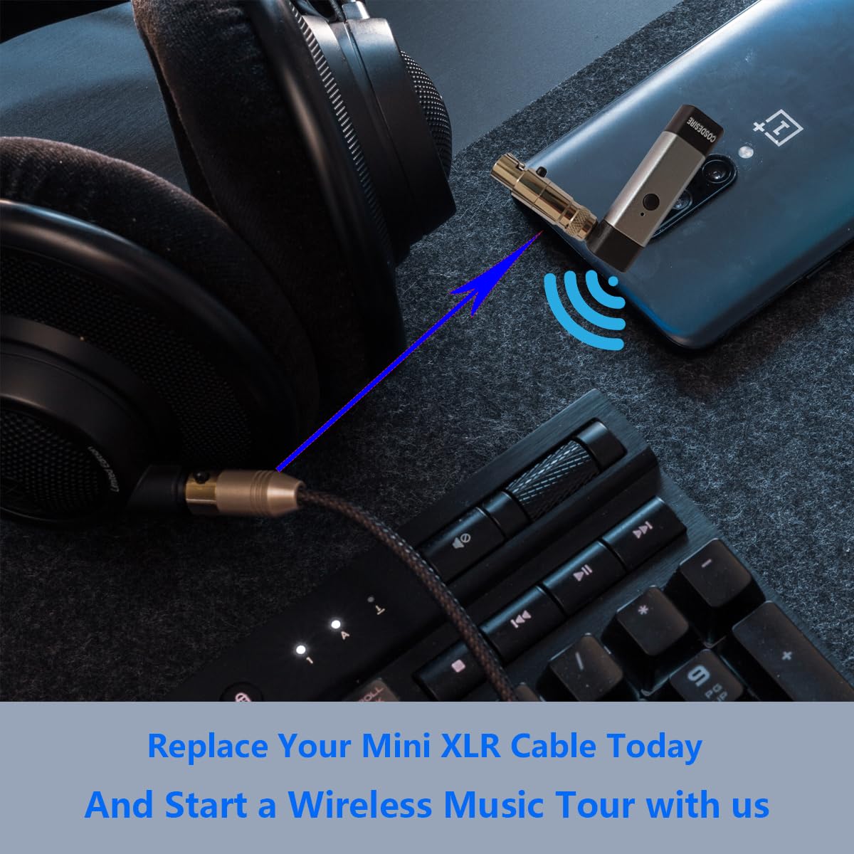 COSDESIRE Bluetooth Adapter and Cable Replacement for AKG K240, K240S, K240MK II, Q701, K702, K141, K171, K181, K271s - Image 3