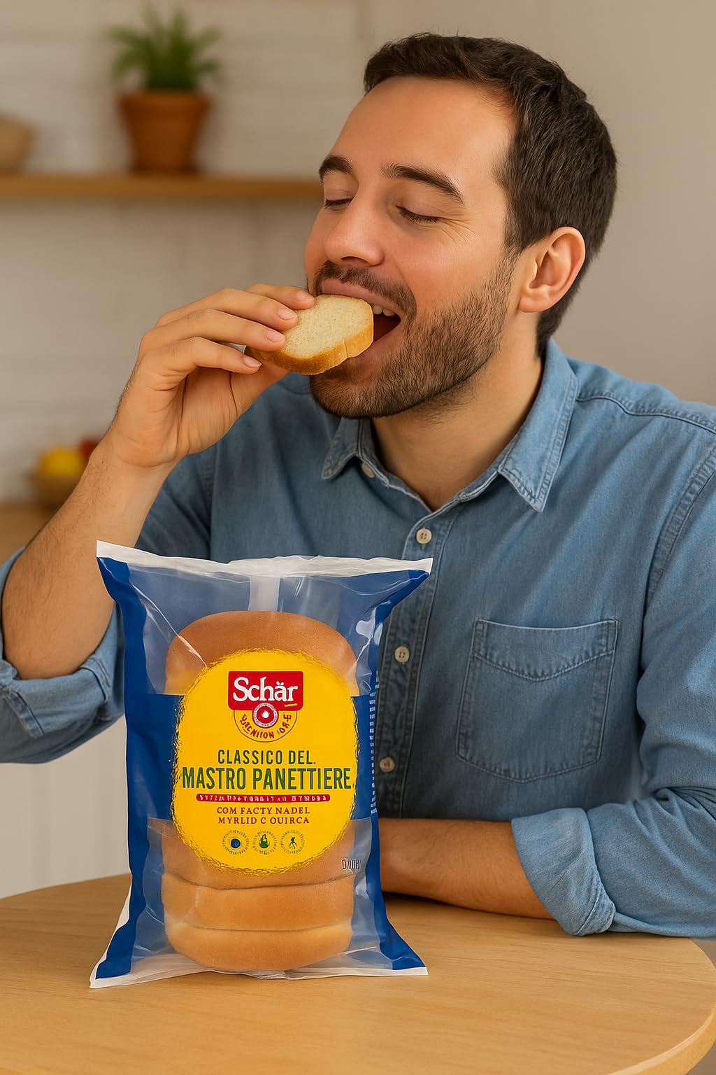 Pane Classico Senza Glutine Tipo Mastro Panettiere – 4 Confezioni da 330g – Con Pasta Madre, Miglio e Quinoa – Morbido, Ricco di Fibre, Senza Lattosio, Senza Conservanti – Prodotto da Forno