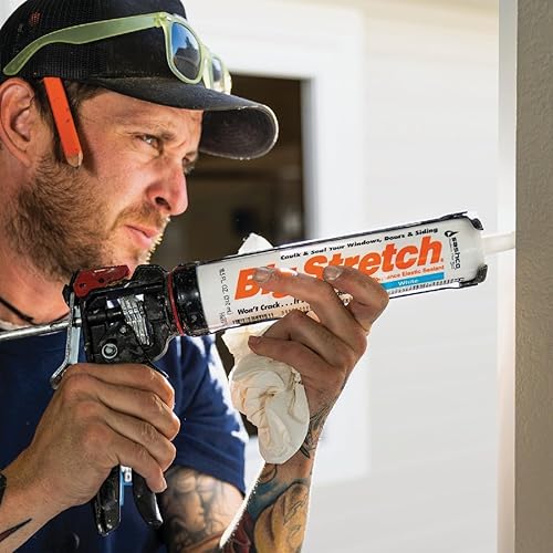 Miniatura 3 de Sellador de calafateo Sashco, gran elasticidad, látex acrílico, de gran rendimiento, cartucho de 10.5 onzas, color tostado, Paquete de 10, Gris, 1