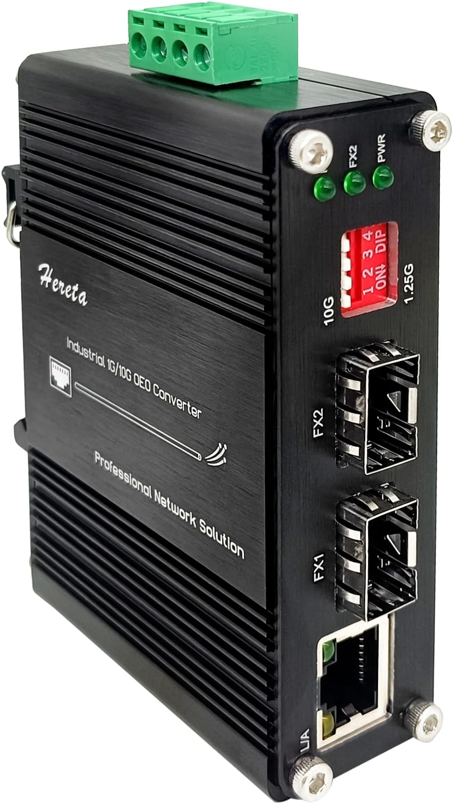 Industrial 1G/10G SFP+ to SFP+ OEO Converter 3R Repeater Fiber Extender with 1G Ethernet Media Converter Function,IP40,Support 12~48V DC Input,Fiber Extender up to 120km