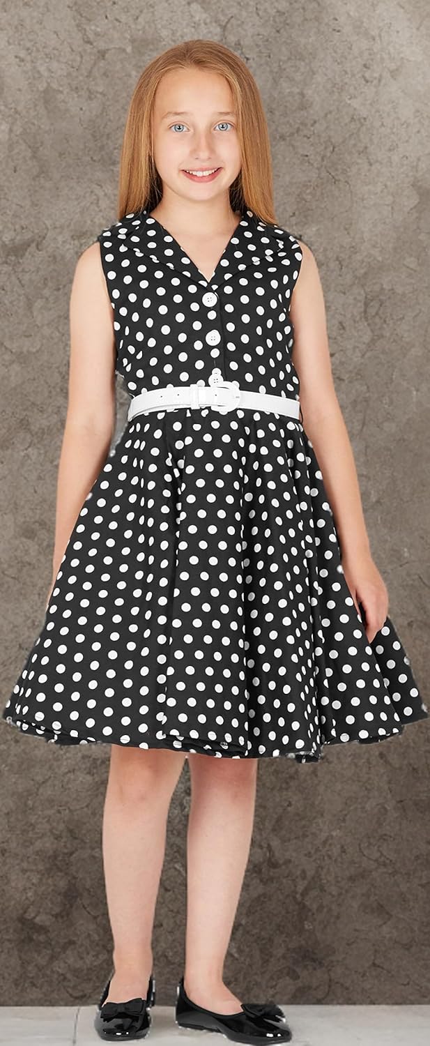BlackButterfly Kids 'Holly' Vintage Polka Dot 50's Girls Dress - Image 9
